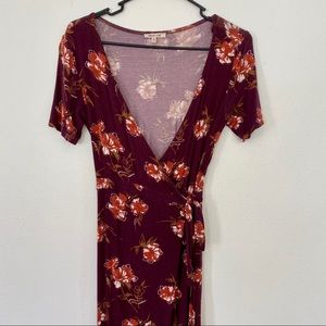 Bleuh Ciel Wrap Dress | Burgundy | S